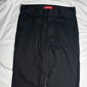 Supreme Work Pants 32 Black Polyester Cotton Blend Utility Pocket